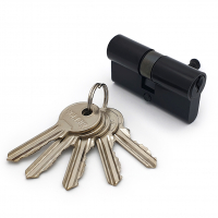 Механизм цилиндровый SOLLER F5 черный 60мм, 5 ключей (25+10+25) Zn.S