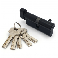 Механизм цилиндровый SOLLER FV5 черный 70мм, 5 ключа ключ/вертушка, латунь/металл (25+10+25)