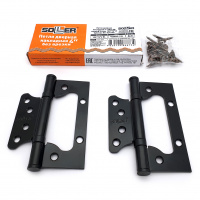 Петля дверная накладная 4" SOLLER черная (сталь 100*75*2) бабочка без врезки