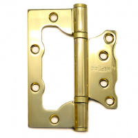 Петля дверная накладная 4" SOLLER золото (сталь 100*75*2,5) бабочка  без врезки
