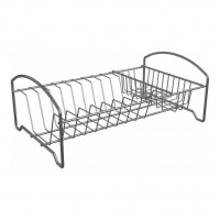 Тарелосушка настольная одноярусная с карманом Мини хром без поддона 350*210 мм