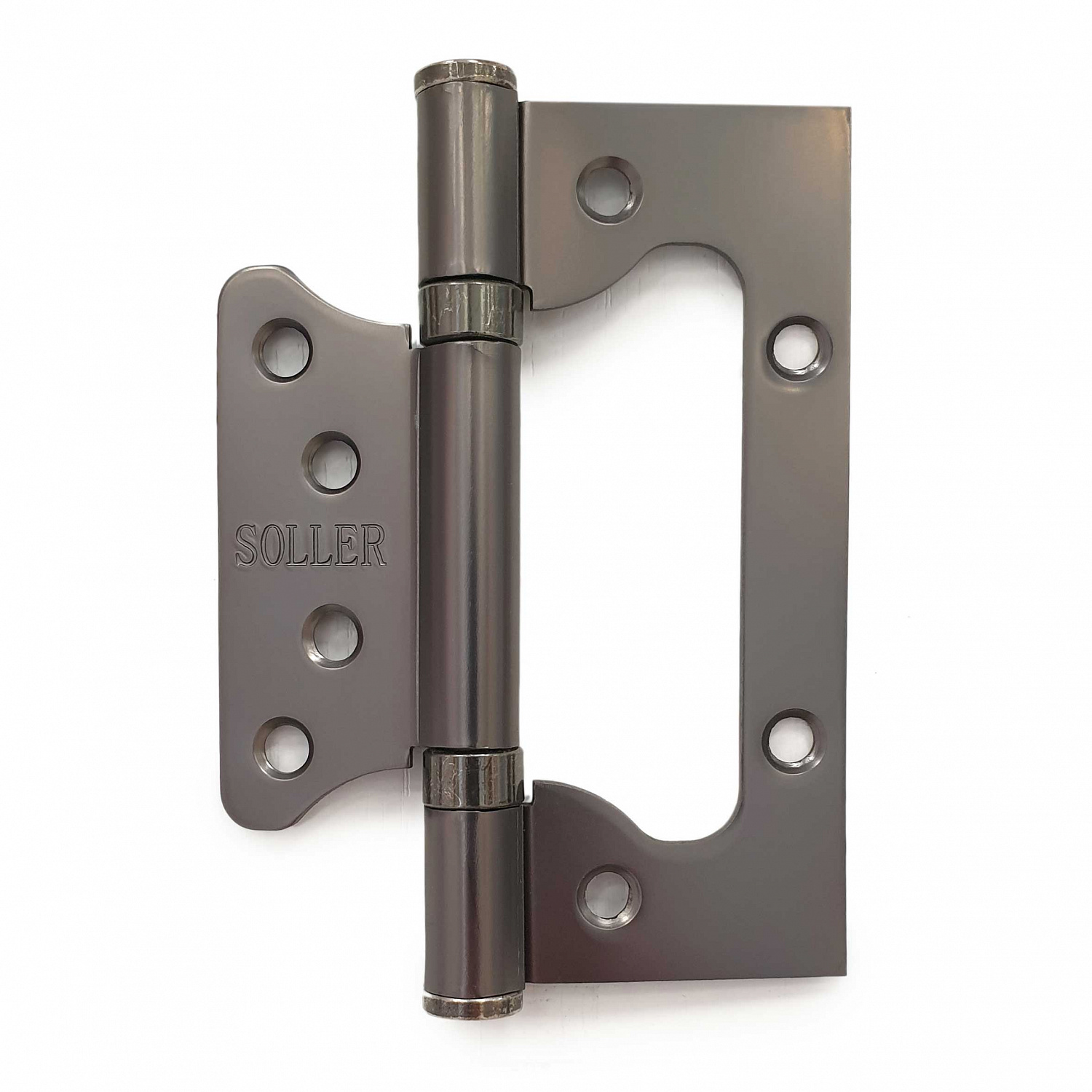 Петля дверная накладная 4" SOLLER кофе матовый (сталь 100*75*2) бабочка без врезки 