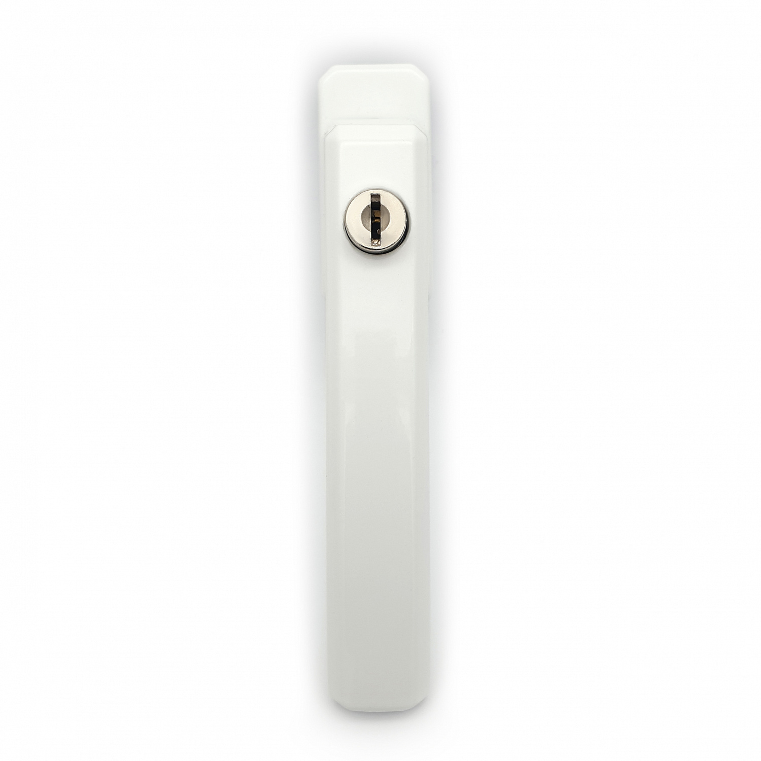 Ручка оконная с ключом, белая квадратная  (SWH37)