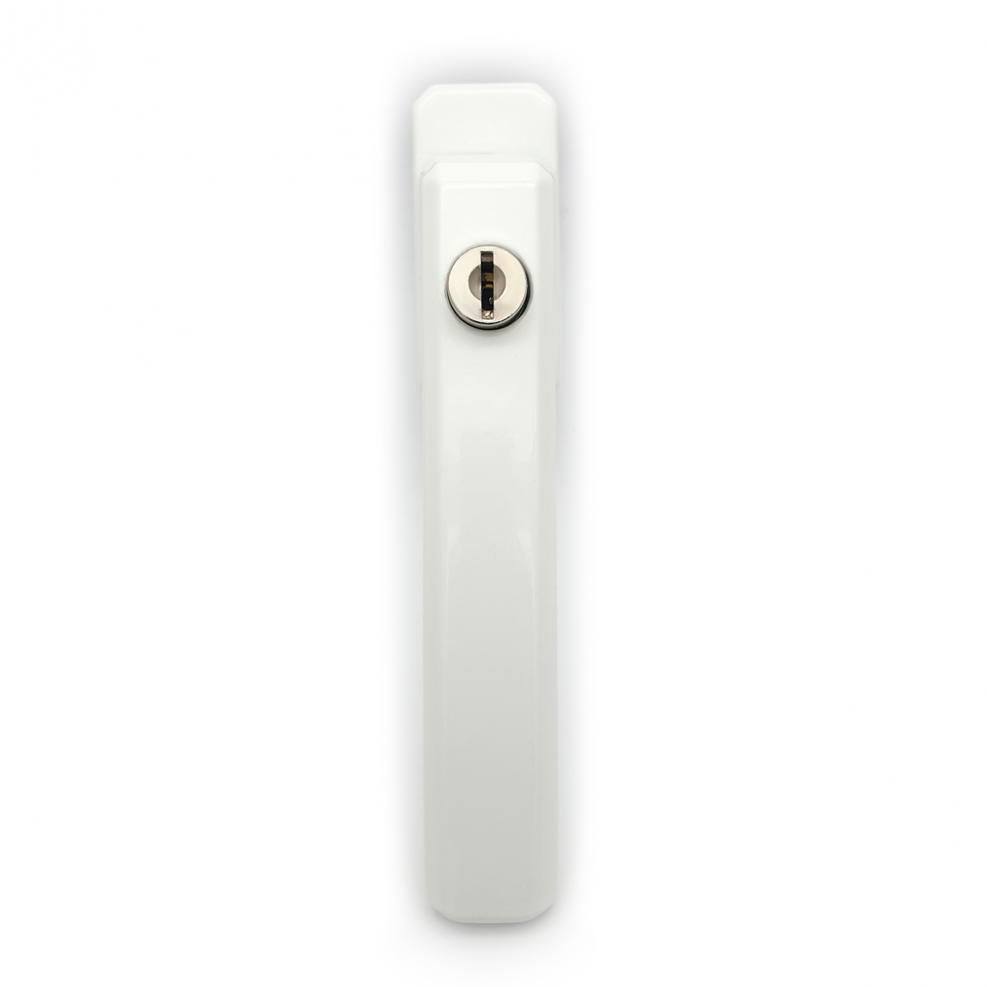 Ручка оконная с ключом, белая квадратная  (SWH37)