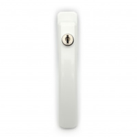 Ручка оконная с ключом, белая квадратная  (SWH37)