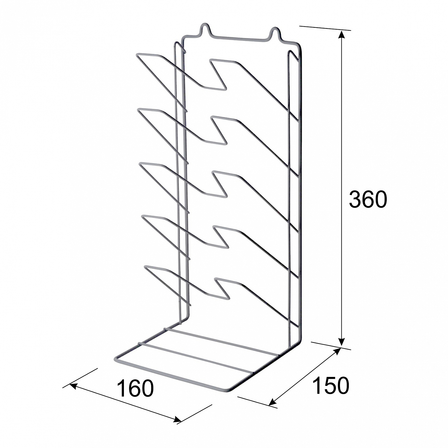 Подставка под крышки хром горизонтальное расположение крышек