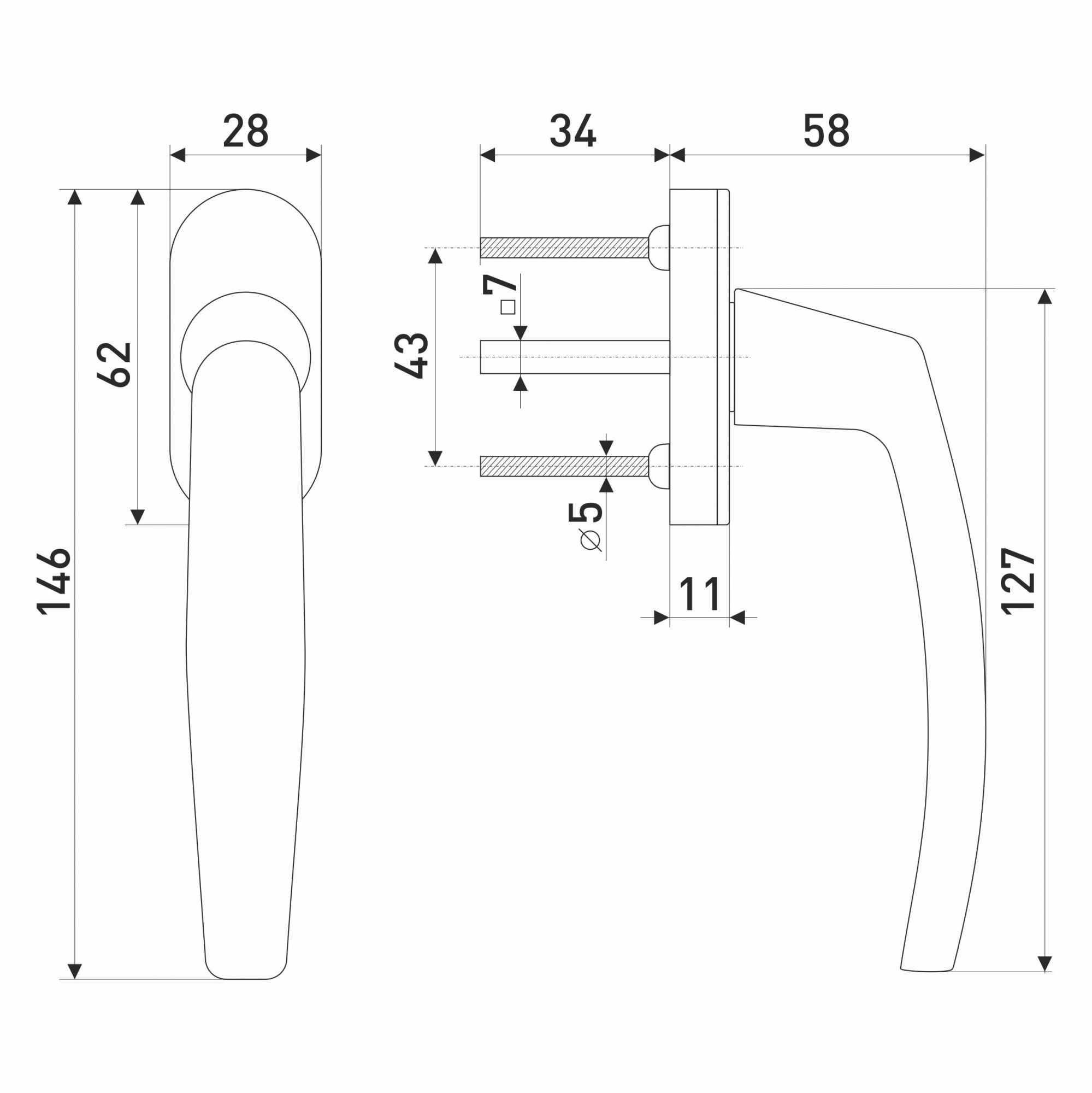 Ручка для пластиковых окон Плутон (Виктория) белая 8-ми позиционная