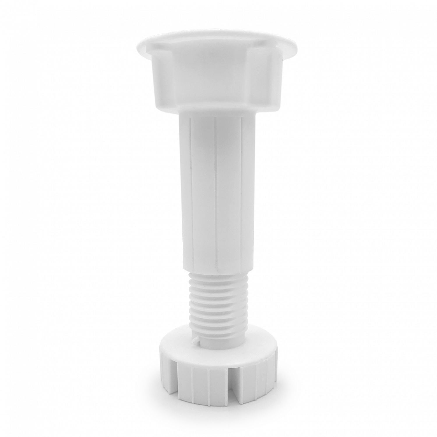 Опора кухонная 100 мм неразборная регулируемая 95-130 мм пластик белая