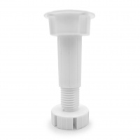 Опора кухонная 100 мм неразборная регулируемая 95-130 мм пластик белая