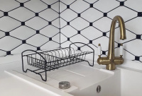 Тарелосушка настольная одноярусная с карманом Мини хром без поддона 350*210 мм