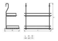 Полка двойная для рейлинга d-16 мм SOLLER KS-2001 325*169*390 мм