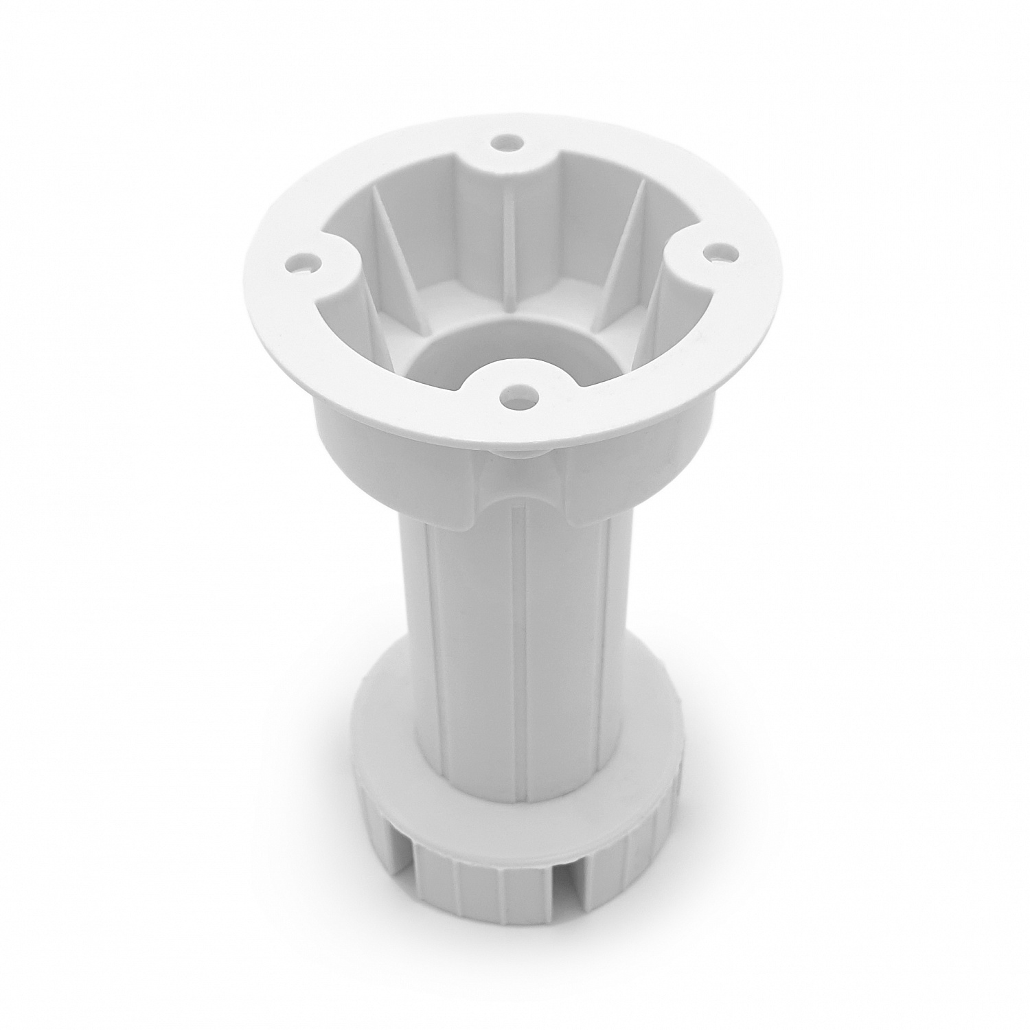 Опора кухонная 100 мм неразборная под саморезы регулируемая 95-130 мм пластик белая