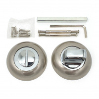 Завертка дверная для ванных комнат SOLLER BK-02 CP/SS хром/сатин для ванных комнат