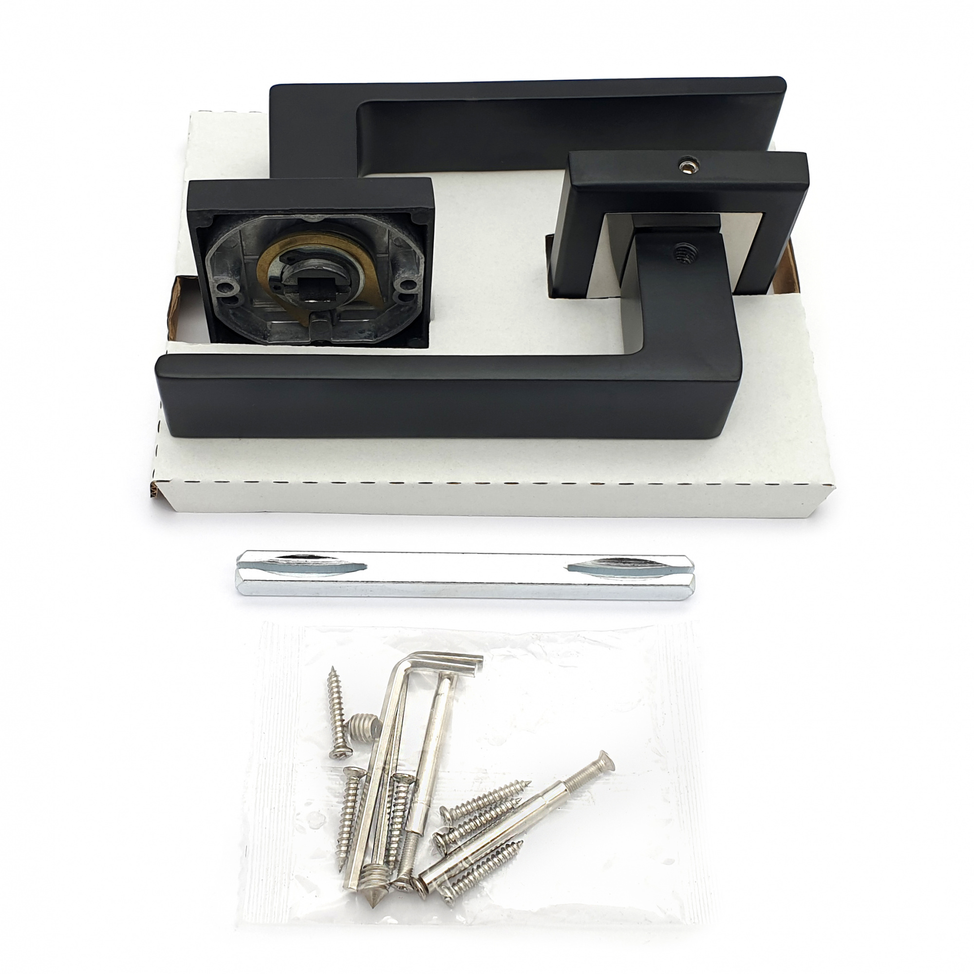 Комплект дверных ручек SOLLER KR-80AE8S черный/хром 