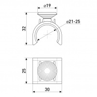 Держатель для стекла SOLLER R-19A d-25 мм