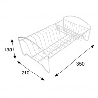 Тарелосушка настольная одноярусная с карманом Мини белая без поддона 350*210 мм