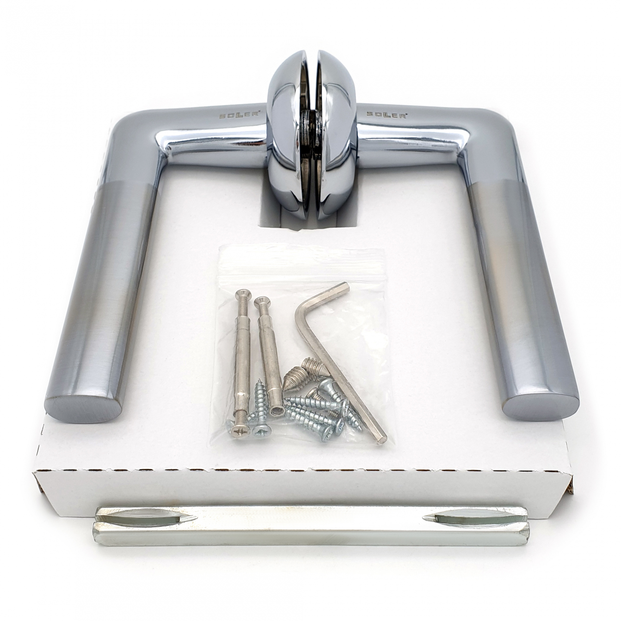 Комплект дверных ручек SOLLER ZY-506 CP/SS хром/матовый никель