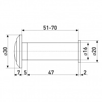 Глазок дверной SOLLER 50-75 мм бронза