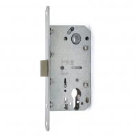 Замок врезной бесшумный для межкомнатных дверей SOLLER 600ЕТ-СР хром под ключ (цилиндровый механизм)