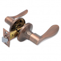 Ручка-защелка нажимная межкомнатная SOLLER R 891 ВКPS АС медь без ключа и фиксатора