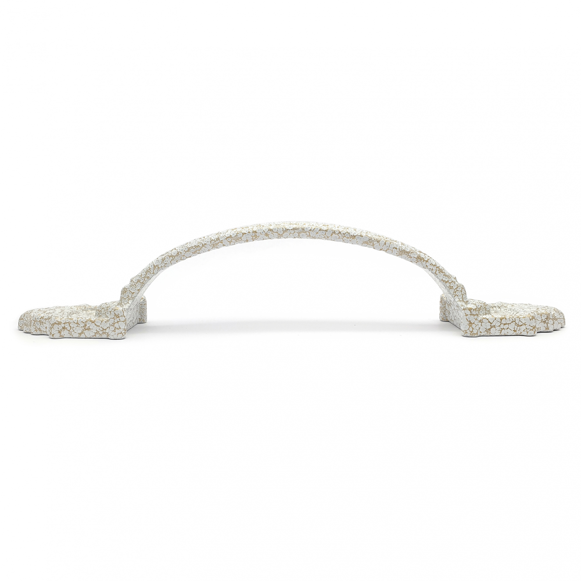 Ручка-скоба дверная РС-100 антик/белое золото (литьё, ЦАМ)