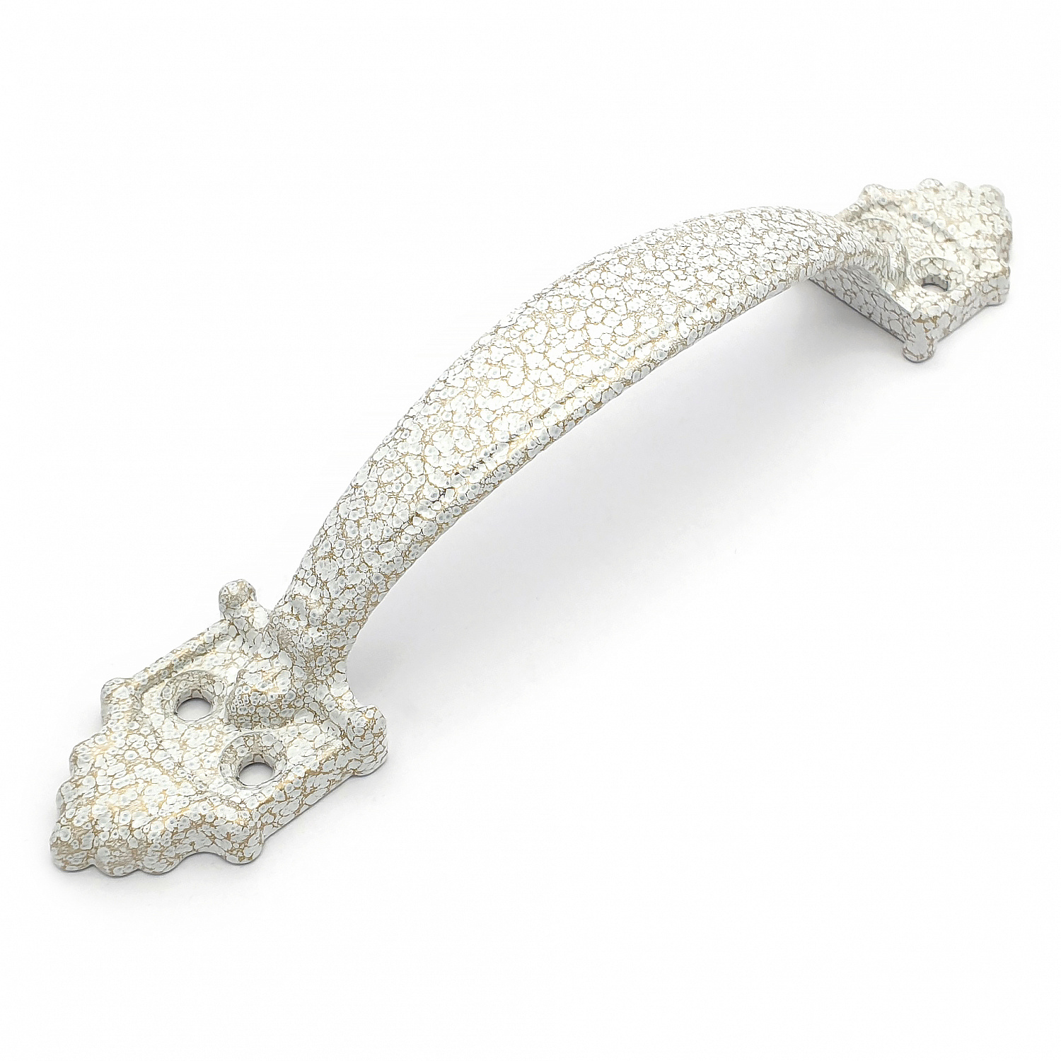 Ручка-скоба дверная РС-100 антик/белое золото (литьё, ЦАМ)