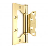 Петля дверная накладная 4" SOLLER золото (сталь 100*75*2,5) бабочка  без врезки