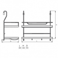 Полка двойная для рейлинга d-16 мм SOLLER KS-2040 300*192*355 мм