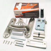 Замок врезной с ручками на планке SOLLER 50/106SN никель ключ-ключ ЦМ