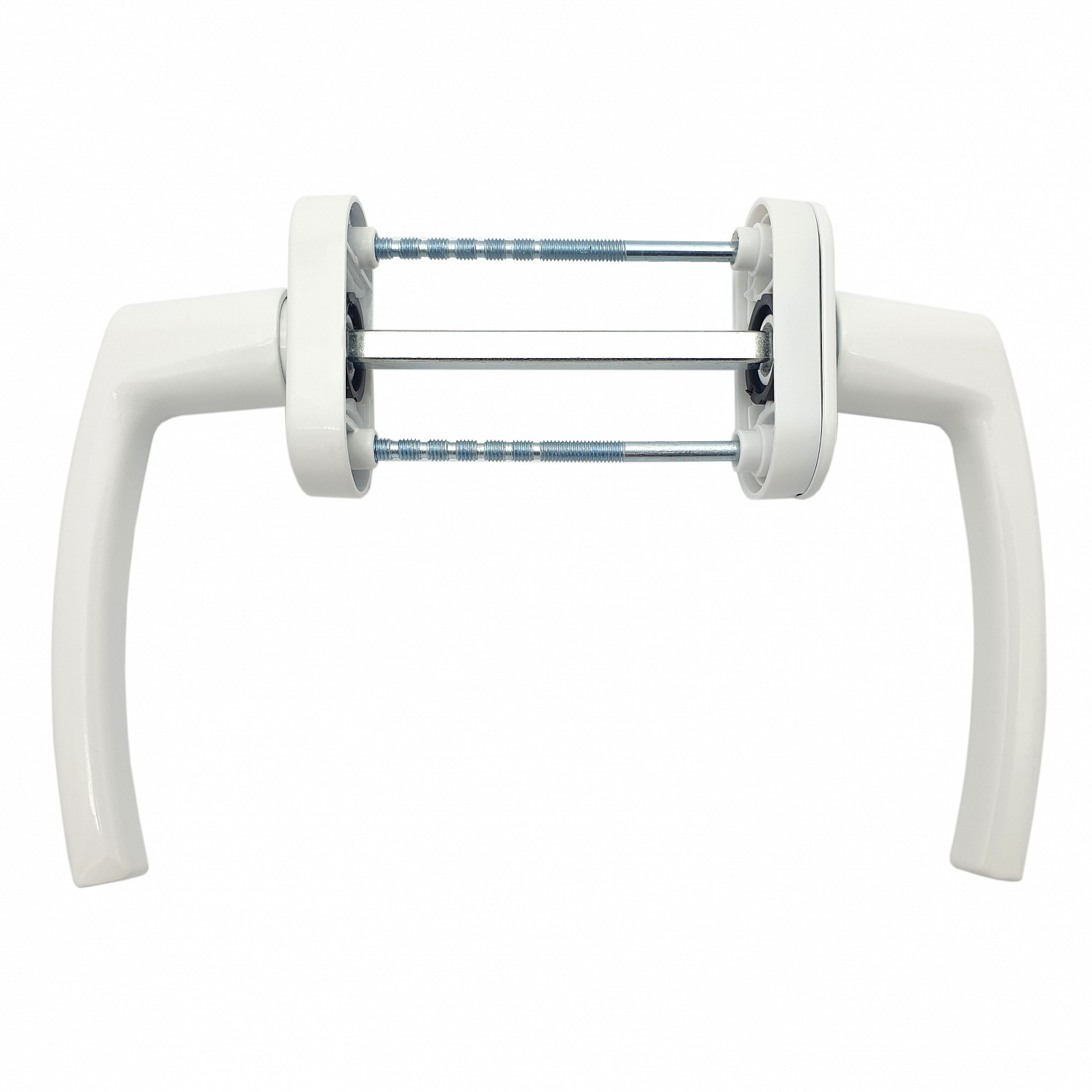 Ручка оконная двухсторонняя алюминиевая, бел.симметр. BHS-F-04