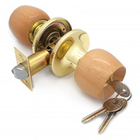 Ручка-защелка /кноб/ межкомнатная SOLLER 7818 ETPВ золото с ключом и фиксатором