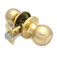 Ручка-защелка /кноб/ межкомнатная SOLLER ЗШ-05 BKPS SB матовое золото  без ключа и фиксатора