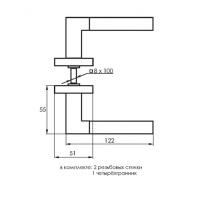 Комплект дверных ручек SOLLER ZF11-RА12 АВ/CP бронза/хром