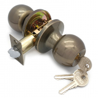 Ручка-защелка /кноб/ межкомнатная SOLLER ЗШ-01 ETAB бронза с ключом и фиксатором