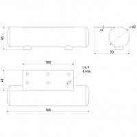 Опора для мягкой мебельная SOLLER h-43 мм цилиндр 40*43*160 мм хром