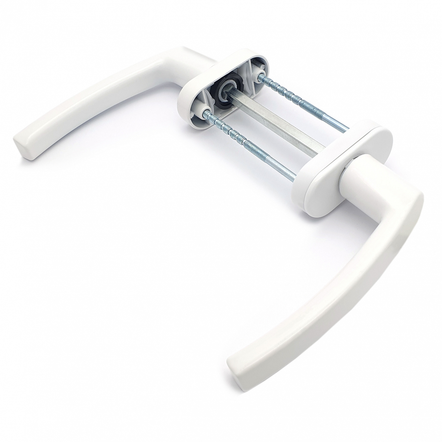 Ручка оконная двухсторонняя алюминиевая, бел.симметр. BHS-F-04