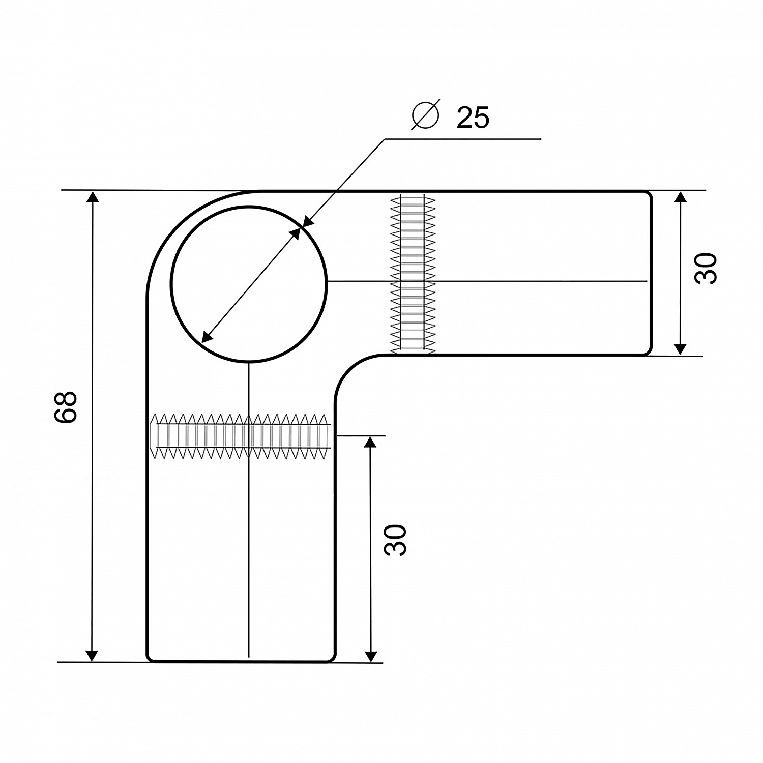  Крепёж неповоротный 4 направления SOLLER UNO 04 d-25 