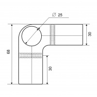  Крепёж неповоротный 4 направления SOLLER UNO 04 d-25 
