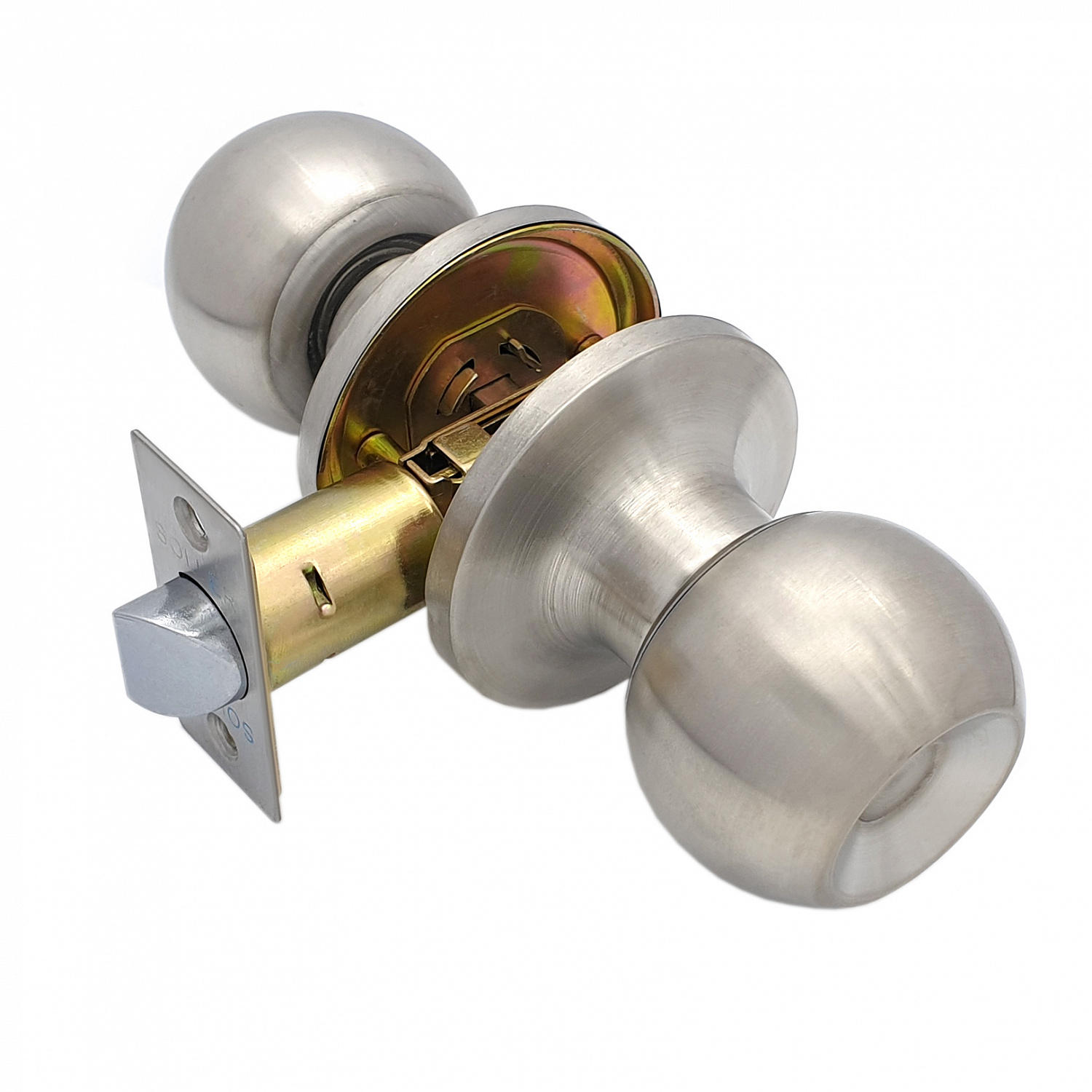 Ручка-защелка /кноб/ межкомнатная SOLLER ЗШ-05 BKPS SN никель без ключа и фиксатора