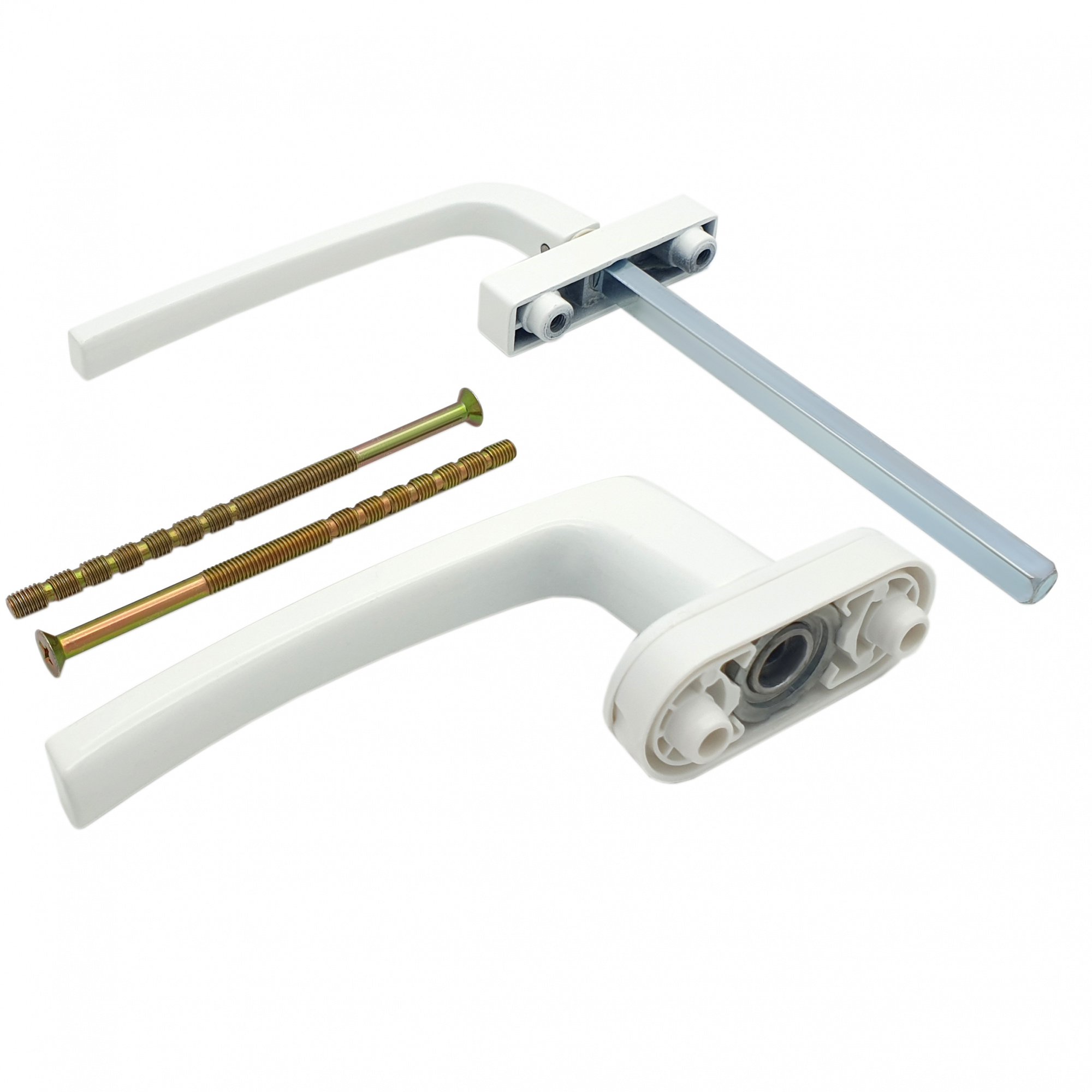 Ручка оконная двухсторонняя белая алюминиевая BHS-F-01