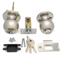 Ручка-защелка /кноб/ межкомнатная SOLLER ЗШ-01 ETCP хром с ключом и фиксатором