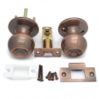 Ручка-защелка /кноб/ межкомнатная SOLLER ЗШ-05 BKPS АC медь без ключа и фиксатора