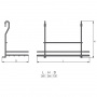 Полка одинарная для рейлинга d-16 мм SOLLER KS-2018 260*131*260 мм