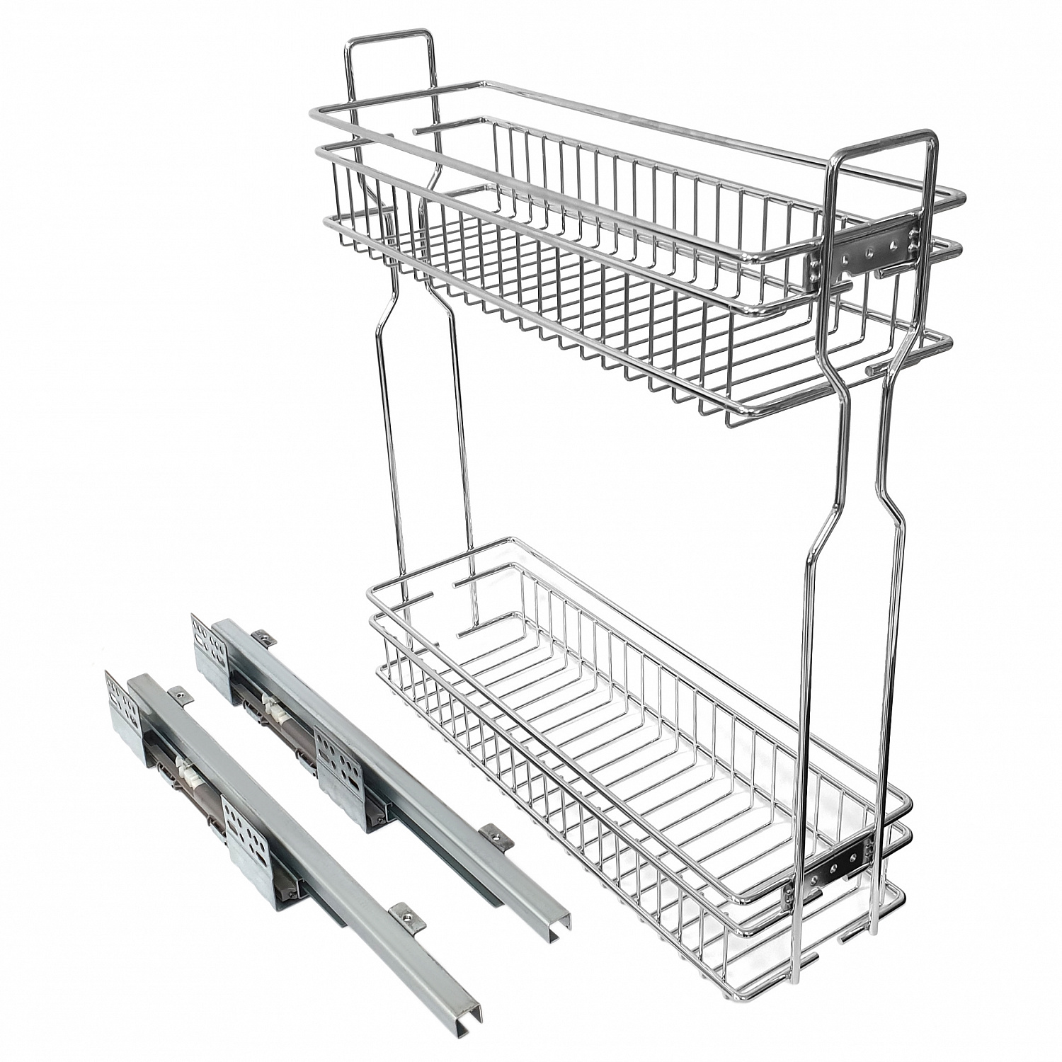 Бутылочница 2-х уровневая правая SOLLER ПР-200 мм 450*145*500 мм направляющие скрытого типа с доводчиком