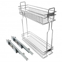 Бутылочница 2-х уровневая правая SOLLER ПР-200 мм 450*145*500 мм направляющие скрытого типа с доводчиком