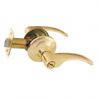Ручка-защелка нажимная межкомнатная SOLLER R 3903 ETPB золото с ключом и фиксатором