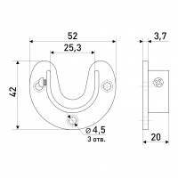 Штангодержатель открытый SOLLER R11D хром d-25 мм