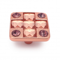 Ручка-кнопка мебельная SOLLER 873-К медь глянцевая RG со стразами