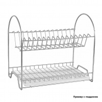 Тарелосушка настольная Люкс хром без поддона 400*350 мм
