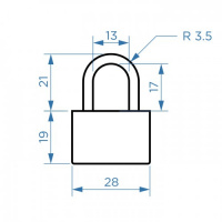 Замок навесной для чемоданов и сумок SOLLER 28 мм латунь/ПВХ цвет в ассортименте